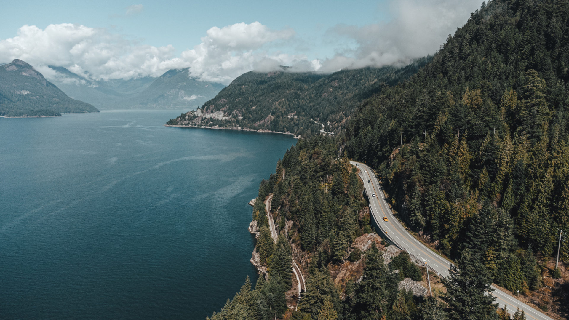 areal view, sea to sky highway