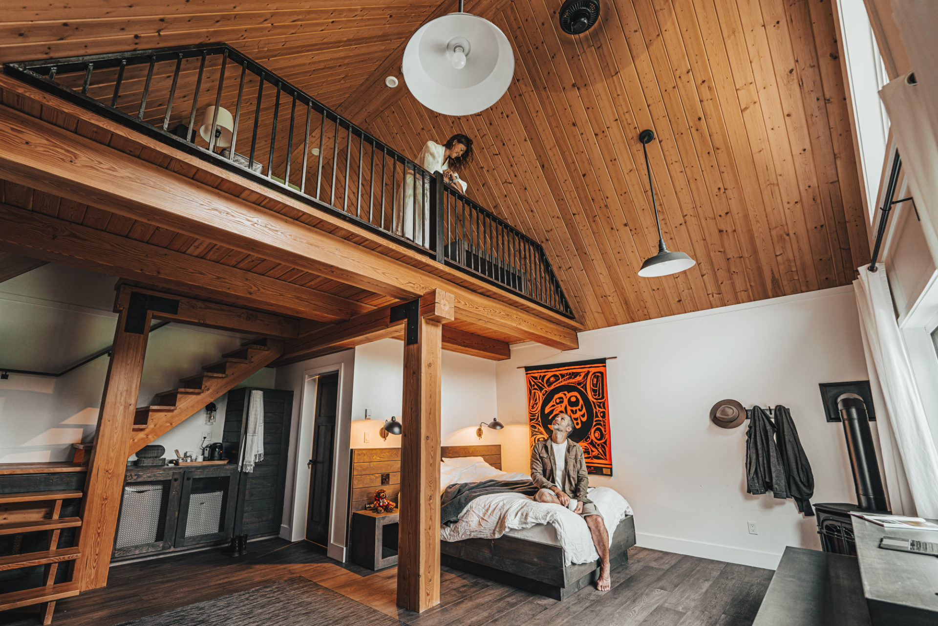 Inside the Loft Chalet at Tweedsmuir Park Lodge