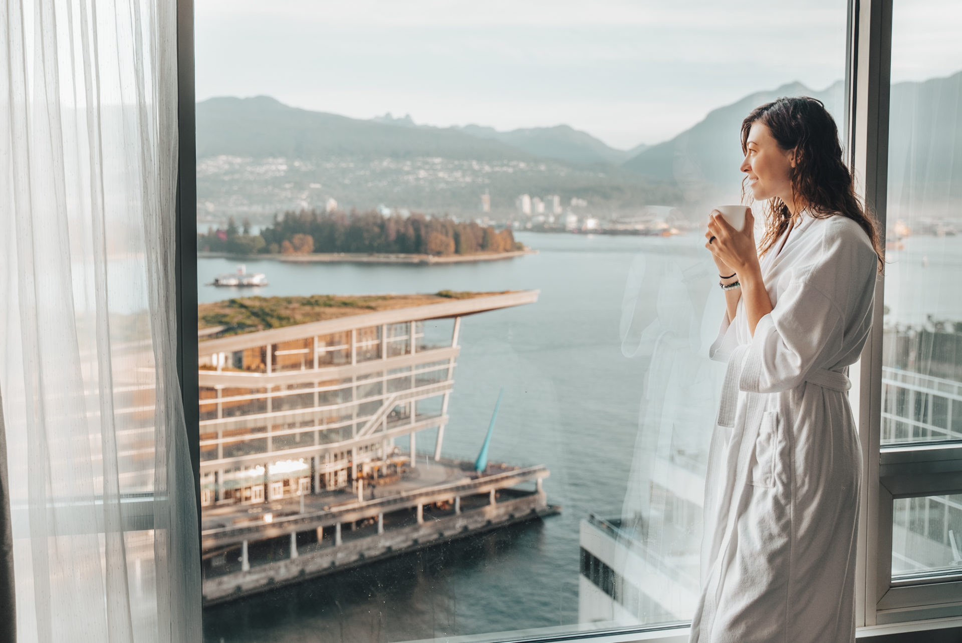 Mornings at the Fairmont Waterfront hotel in Vancouver
