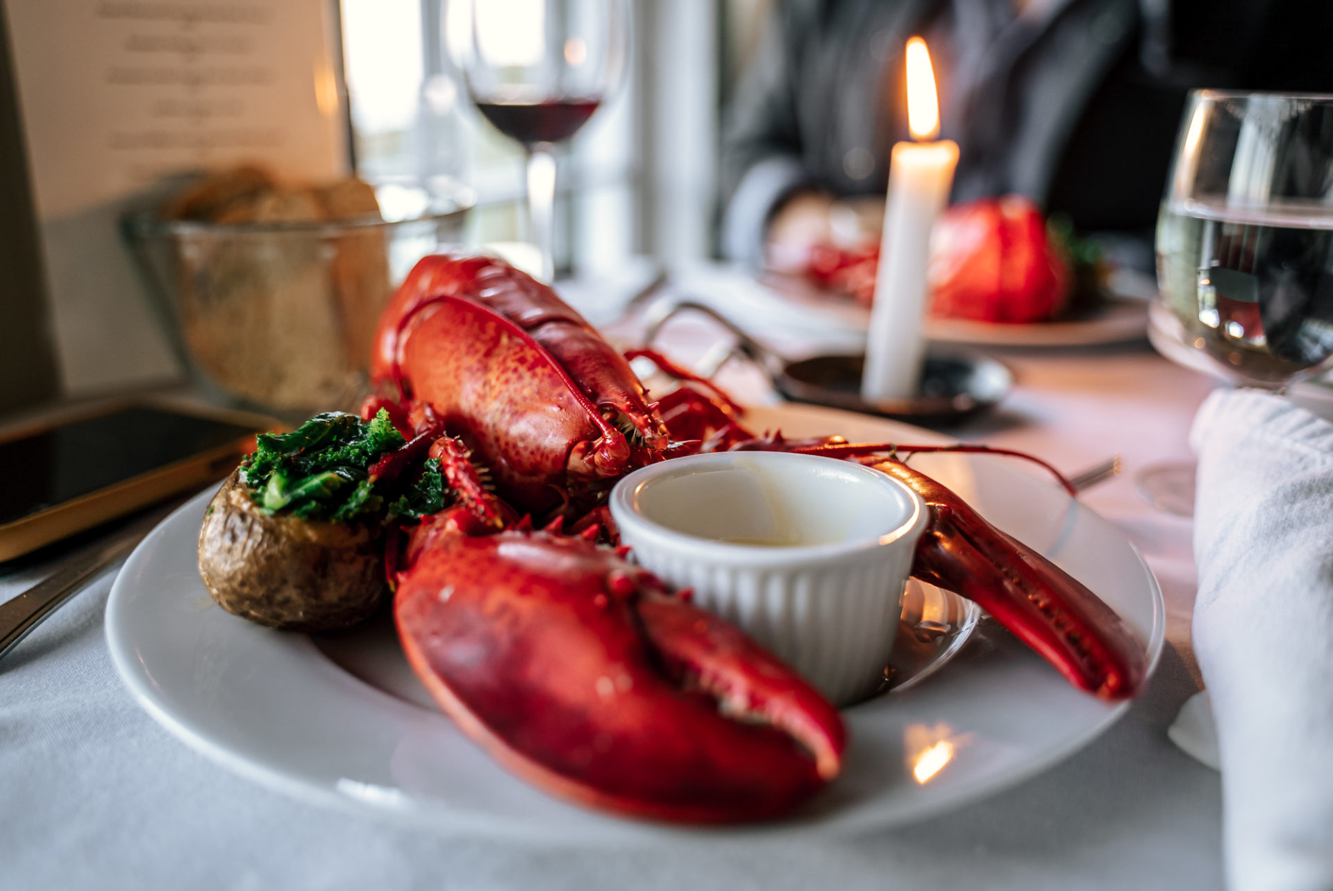 Lobster meal at Fishers Loft Restaurant in Port Rexton, Bonavista Peninsula
