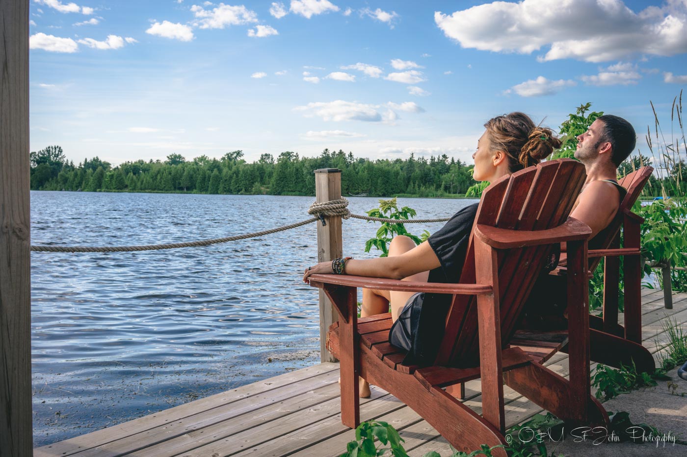 Enjoying the peace and quiet of lake country in Ontario, Canada