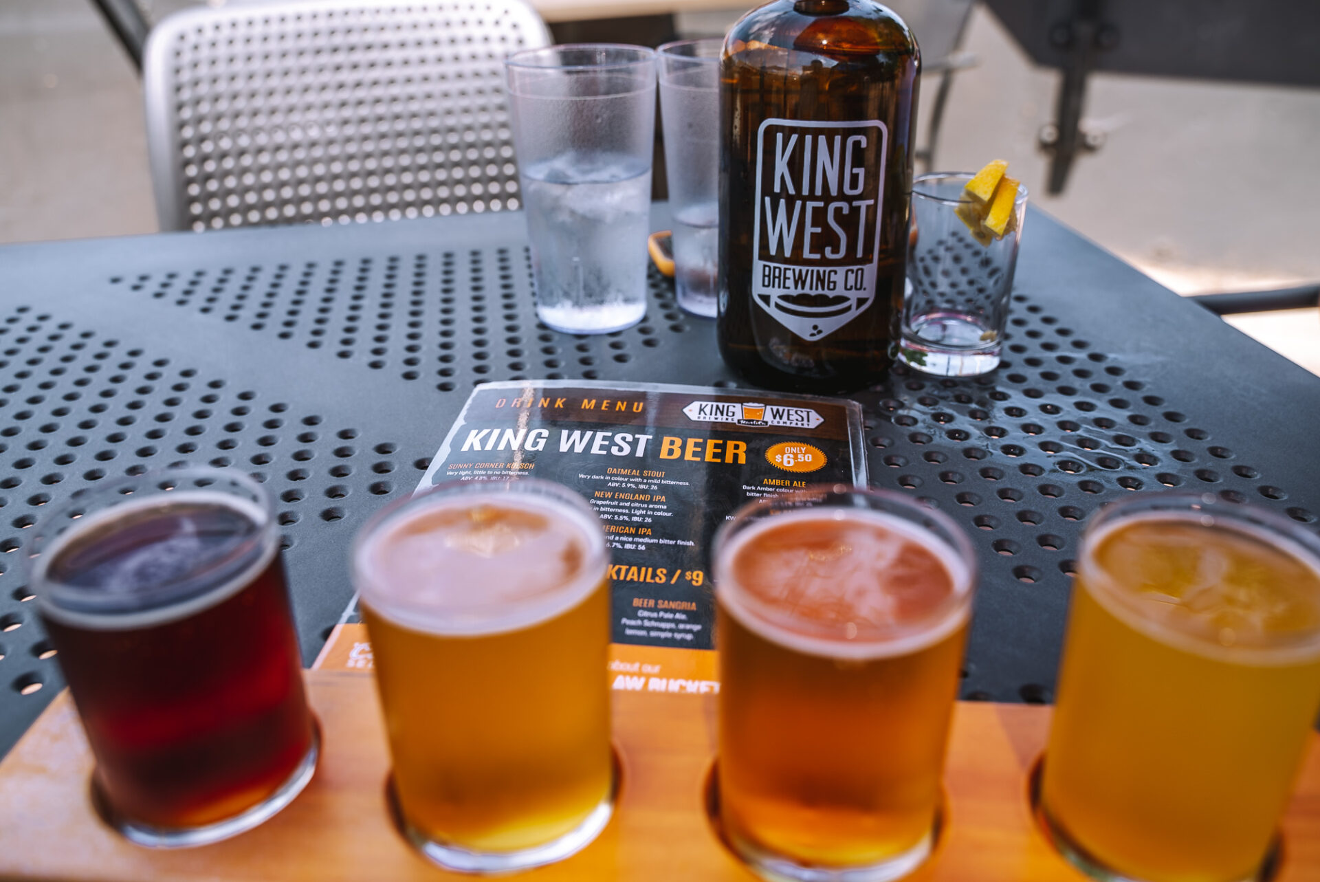 Sampling brews at King West Brewing in Fredericton