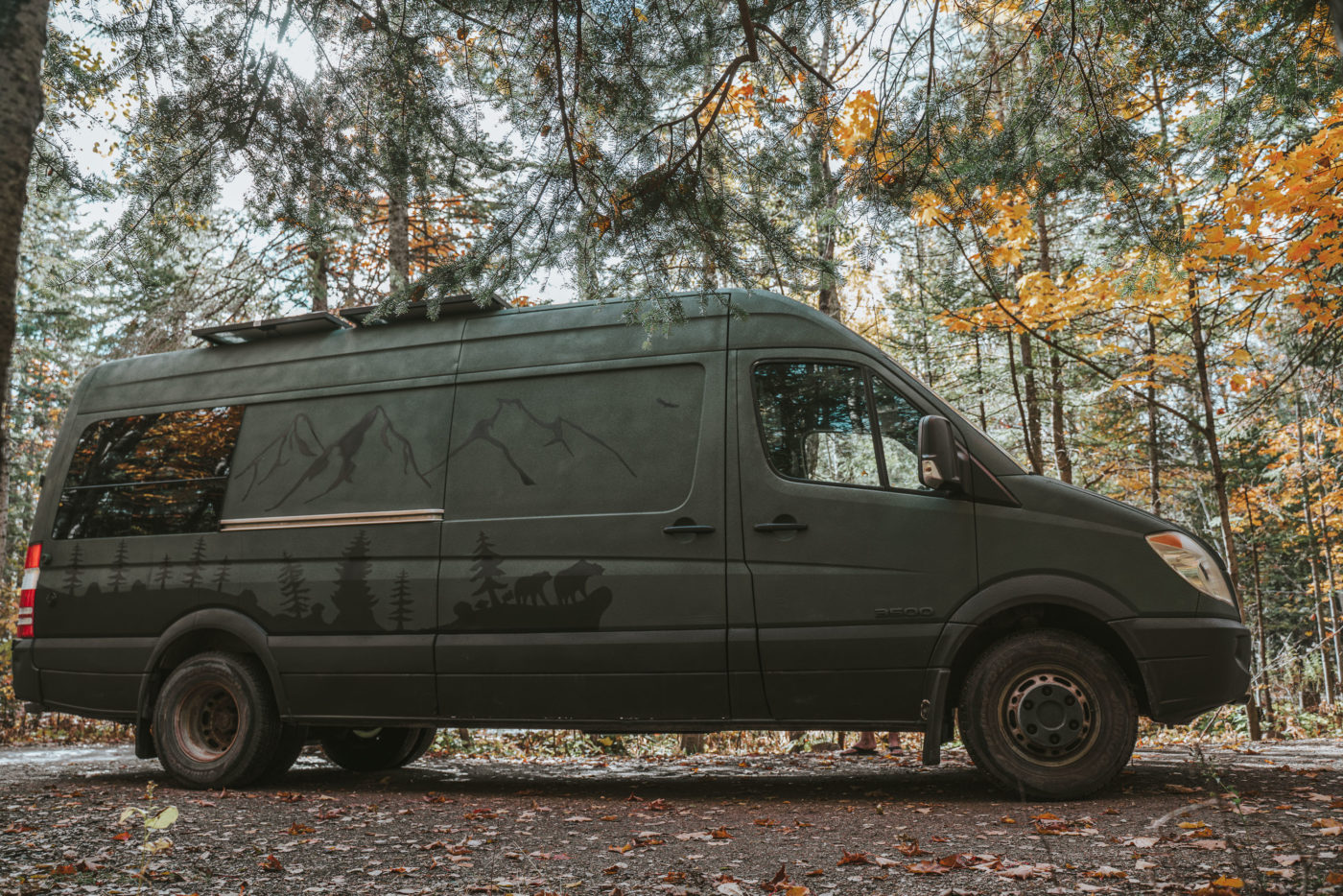 Camper Van Build, Benji, at the Cyprus Lake Campground in bruce Peninsula National Park