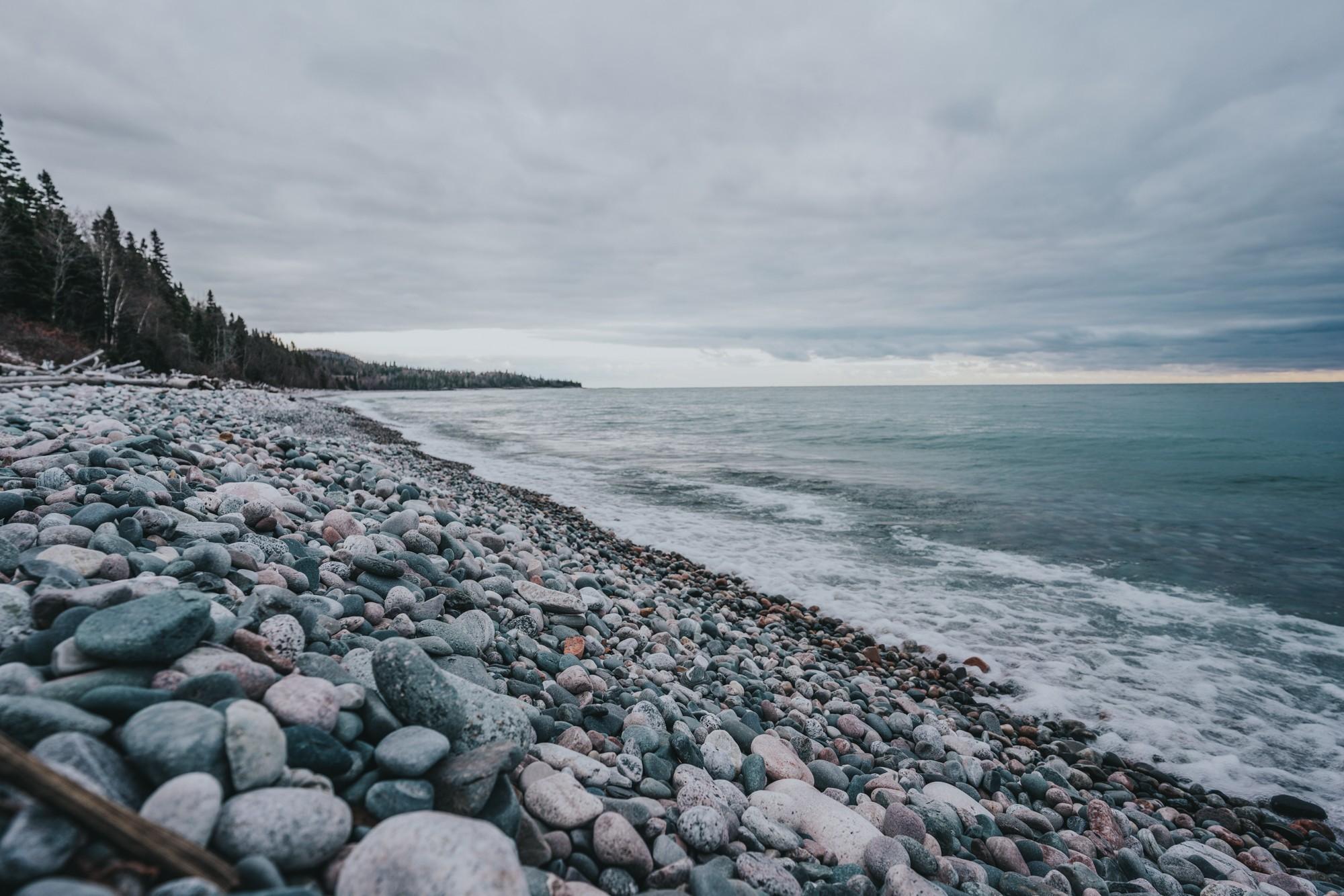Canada Ontario Pukaskwa National Park pebble beach 07180