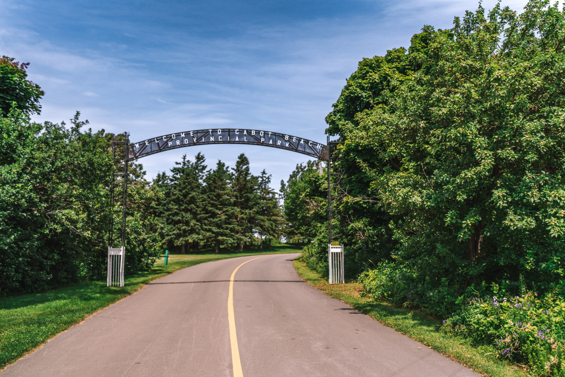 Entrance to Cabot Beach Provincial Park
