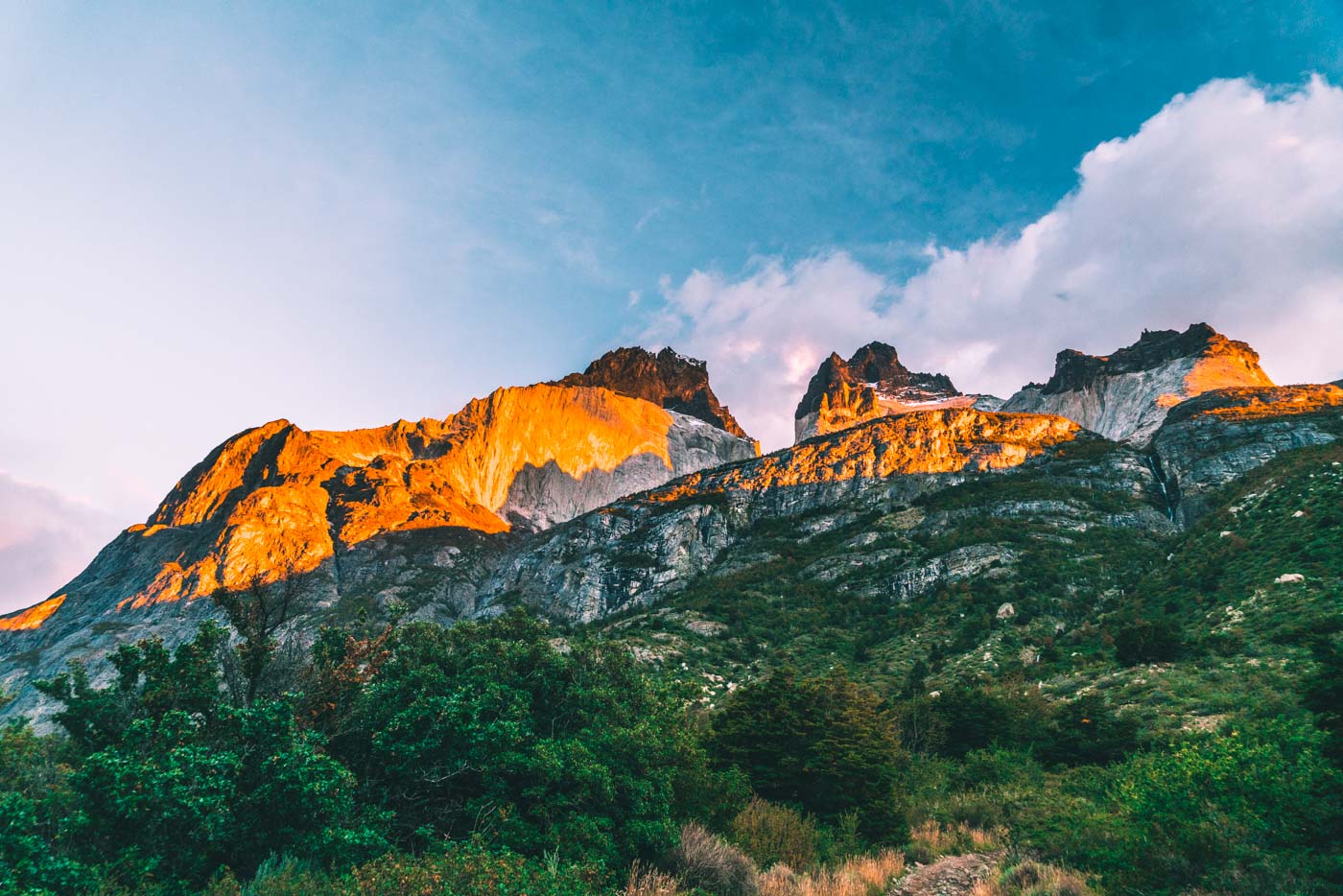 Torres del Paine W Trek Sunrise at Paine Grande