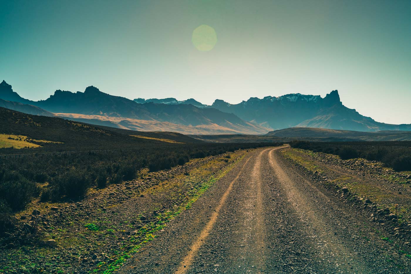 Baguales range in the distance