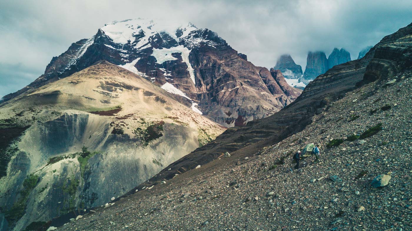 Torres del Paine W Trek Making our way tot he top of the Cerro Paine mountain in anticipation of the views of the Torres Towers!