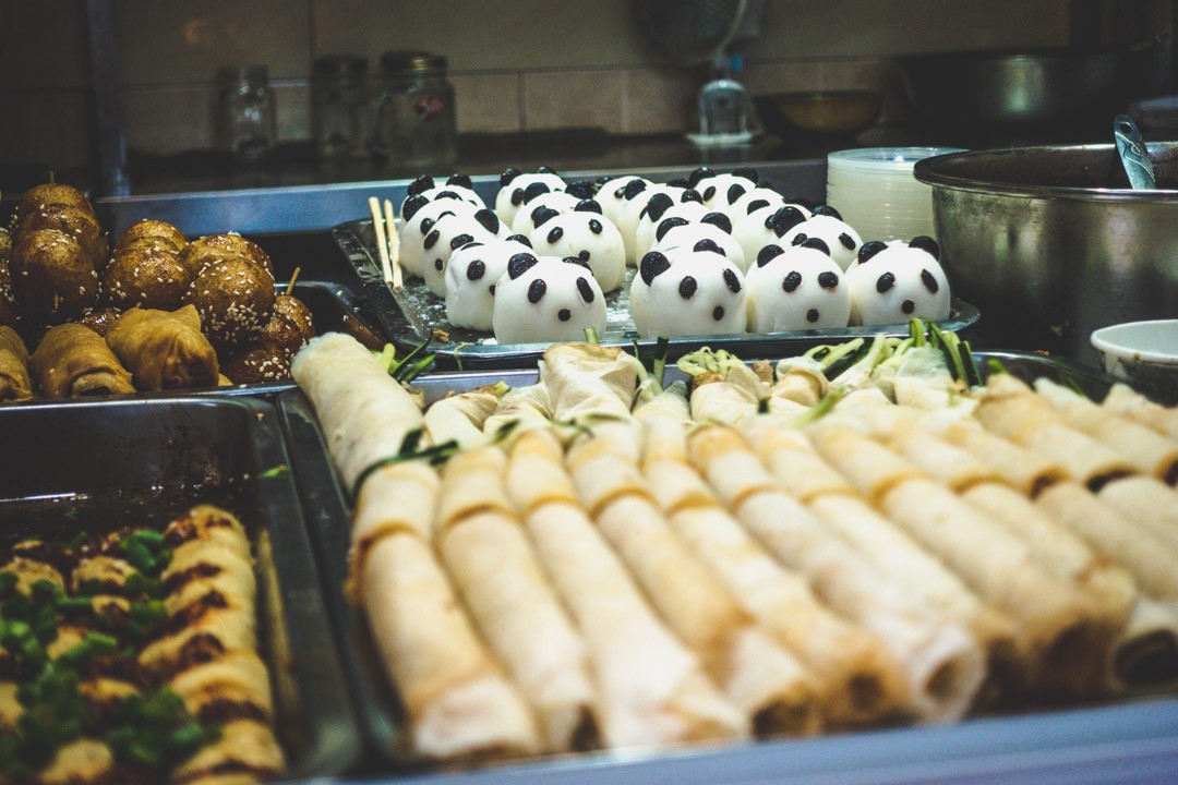 Chengdu, China. Selection of snacks at Jinli Ancient Street