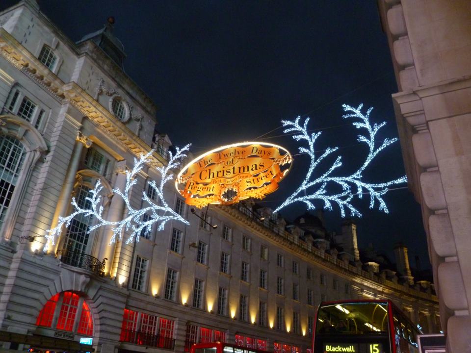 Christmas decorations in London - photo by Kim Barrett