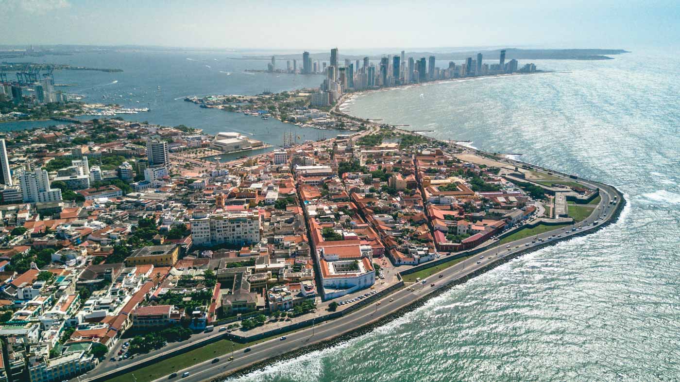 Travel in Colombia. Cartagena from above