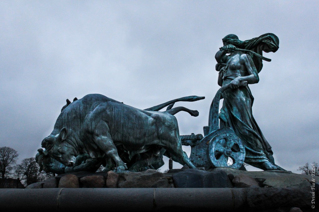 Statue at the top of Gefion Fountain, Copenhage