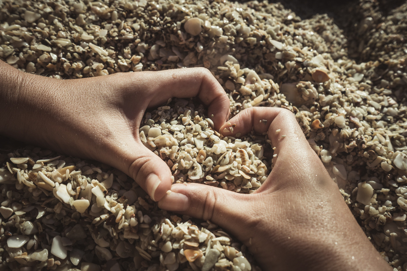 Love heart. Beach 