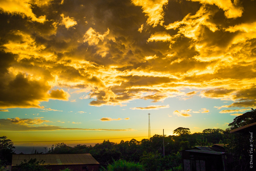Sunset in Santa Elena, a small town near Monteverde Cloud Forest in Puntarenas, Costa Rica
