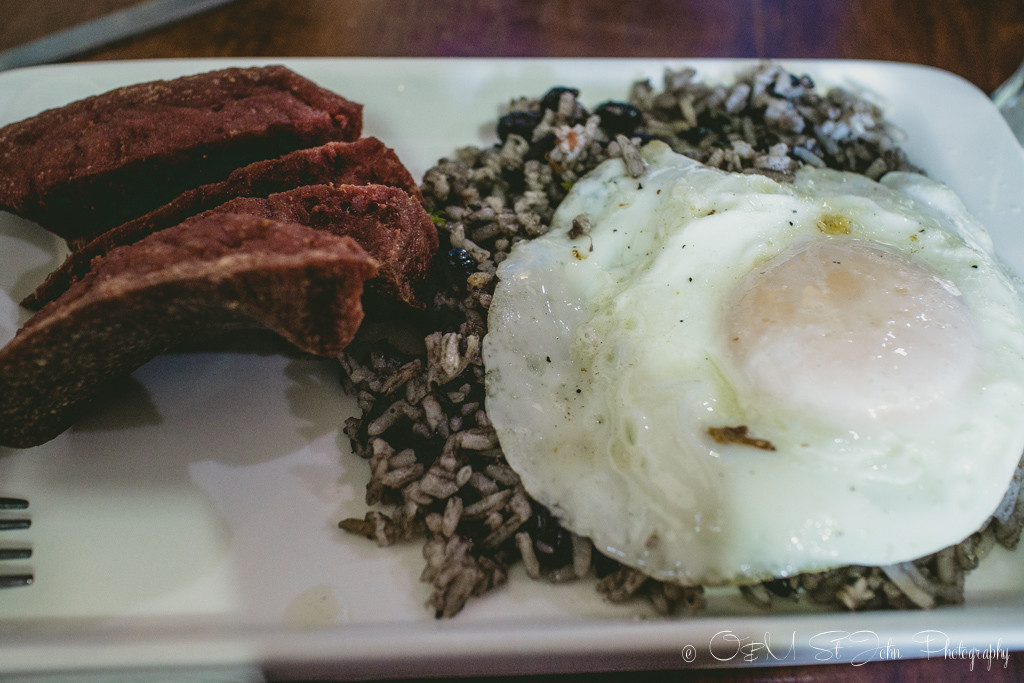 Costa Rica Travel Budget: Gallo Pinto $2 at a Soda, in San Jose.