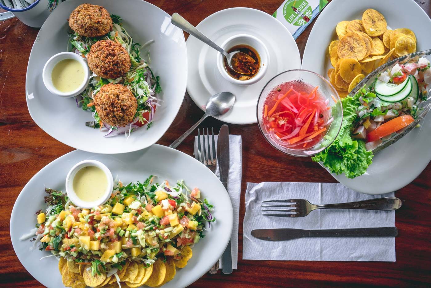 Things to do in Byron Bay: over the table shot of food