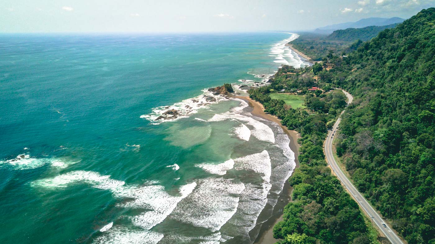 Playa Dominical from above, off the beaten path costa rica