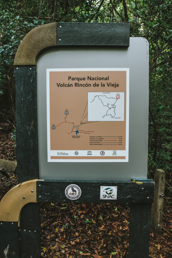 Rincon de la vieja National Park trail Map