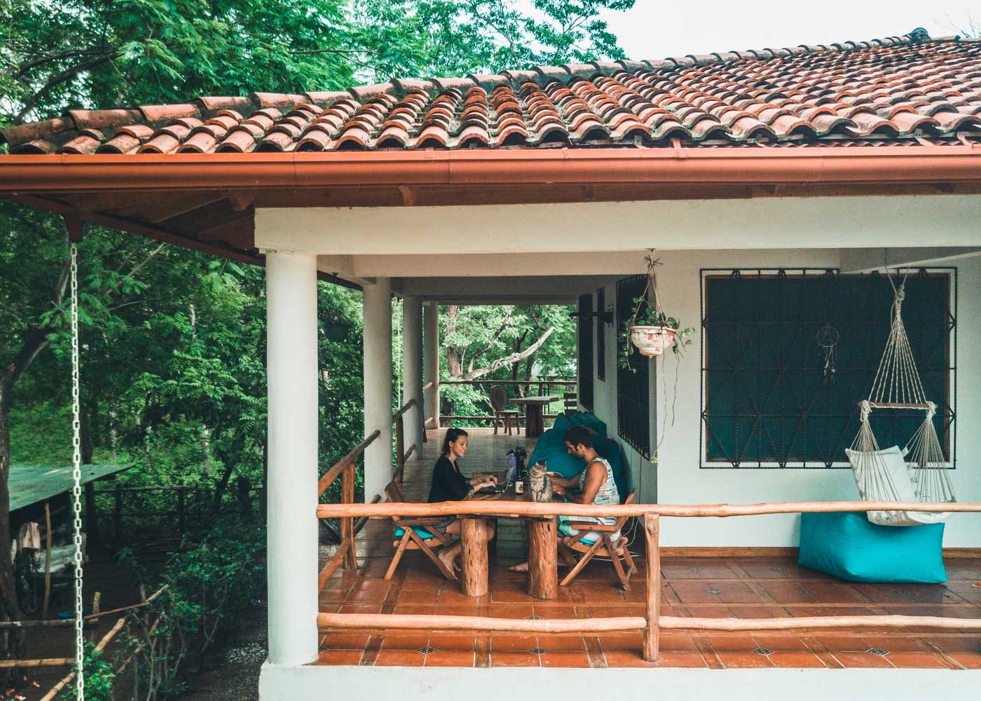 Working on the porch of our house in Playa Avellanas, Guanacaste, Costa Rica