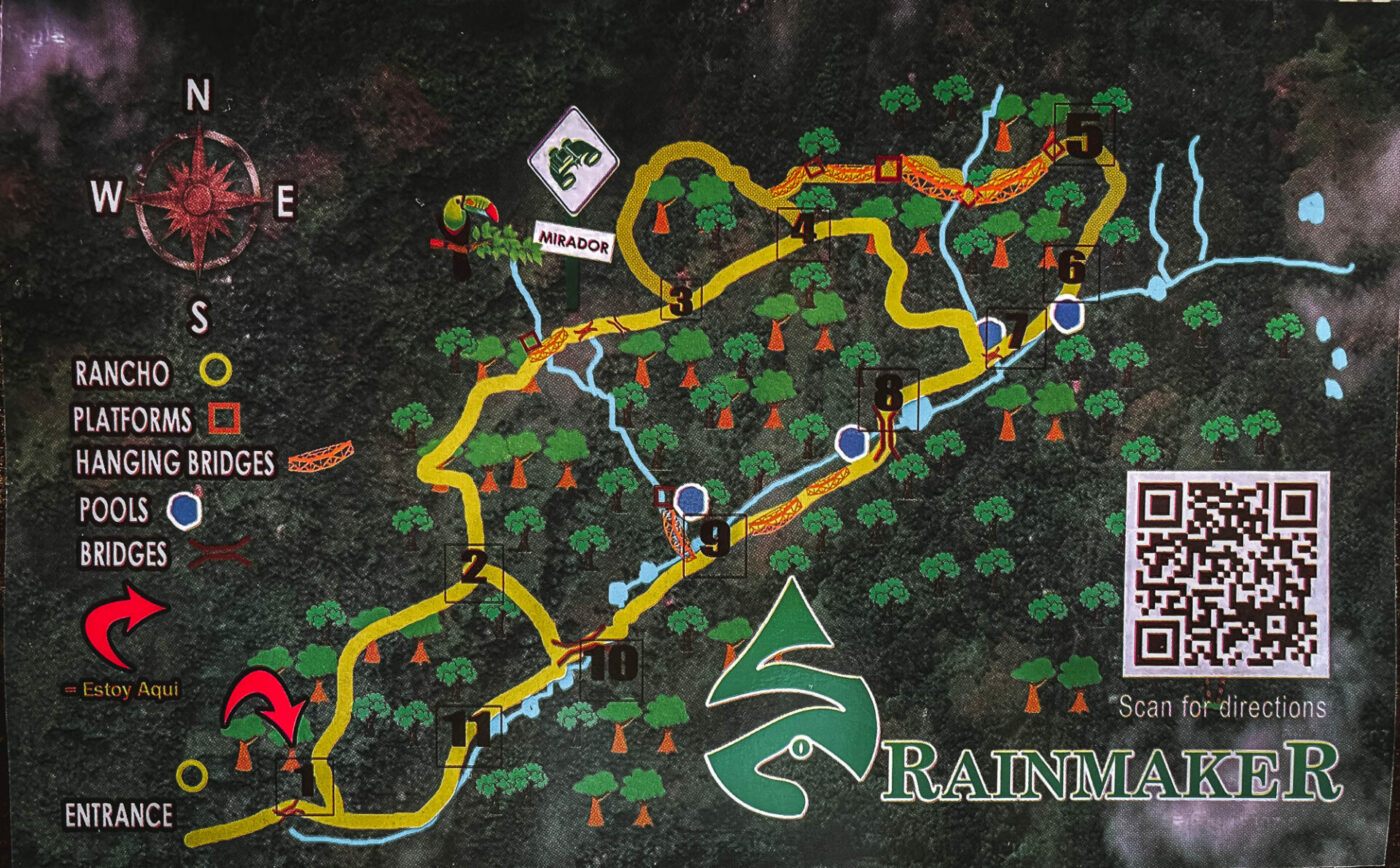 Costa Rica Manuel Antonio Rainmaker Park map 0738