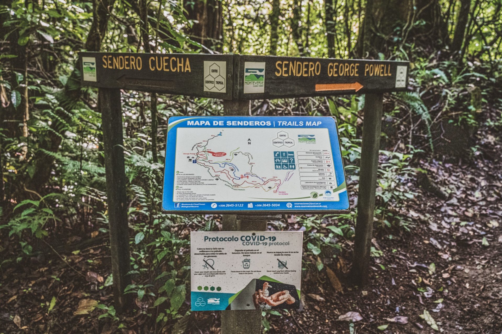 Monteverde hiking trail map