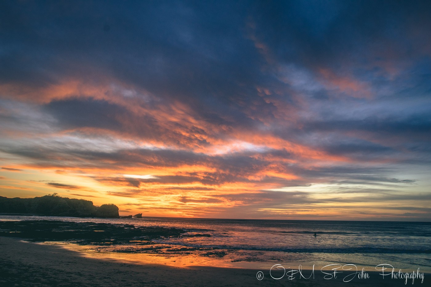 Nosara beach Costa Rica: Sunset at Playa Pelada. Nosara, Costa Rica