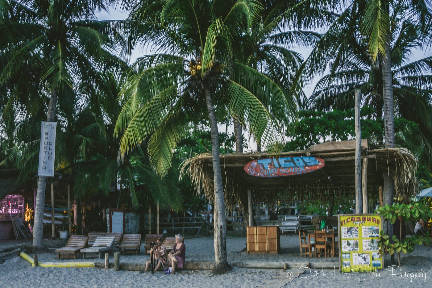 Ticos Surf School on the beach in Samara Costa Rica