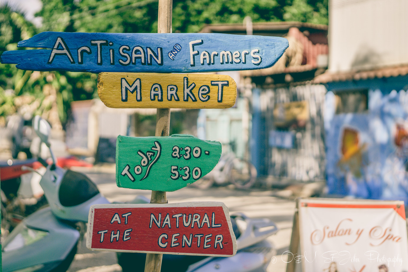 Artisan Market sign in Playa Samara. Guanacaste. Costa Rica