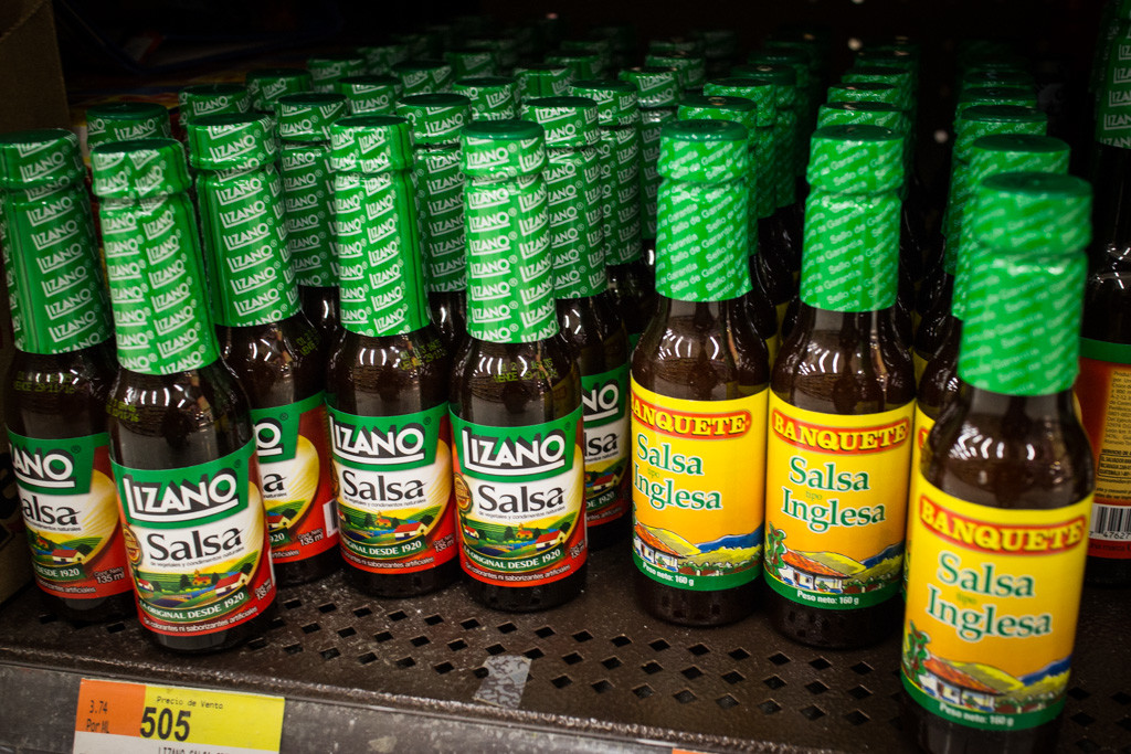 Costa Rican Supermarket Finds: Salsa Lizano - Costa Rican Salsa used on rice and beans and pretty much everything else consumed by the locals