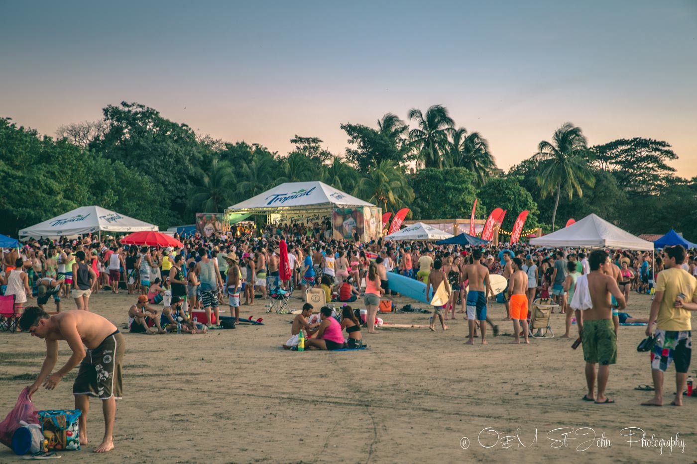 Busy day on Tamarindo Beach, costa rica travel tips