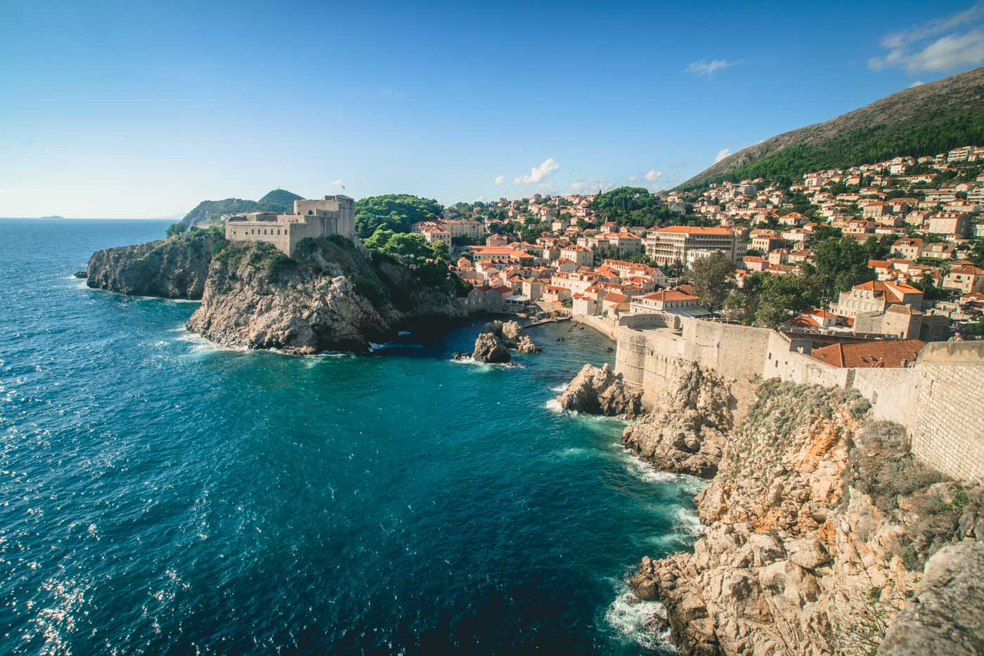 Rocky coastline in Dubrovnik