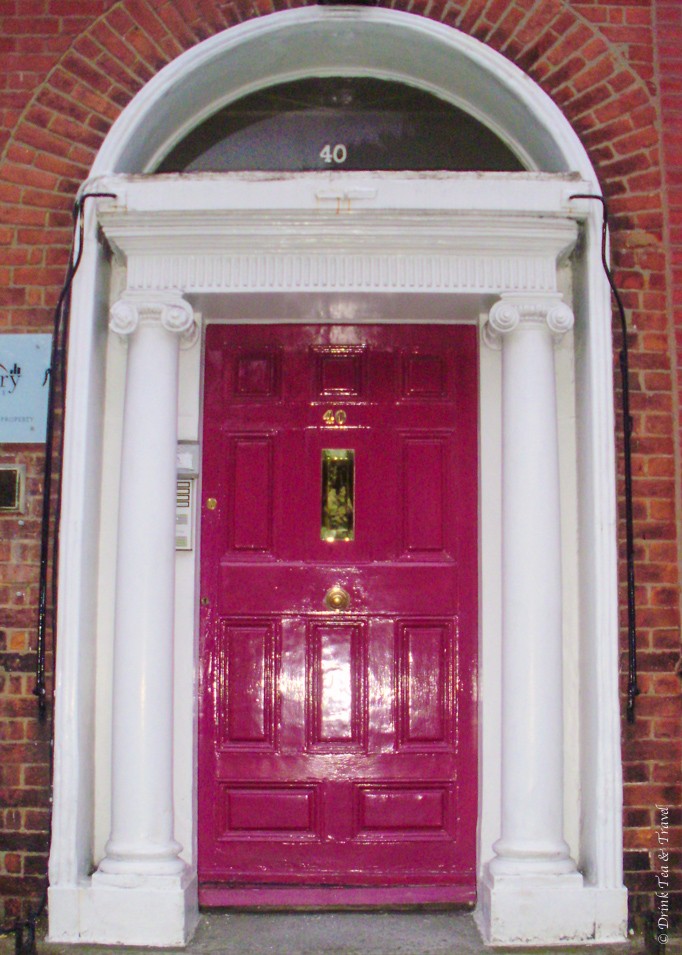 Pink Georgian style door in Dublin