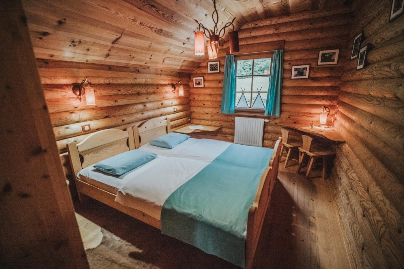 Bedroom inside of our eco chalet at Kamp Koren