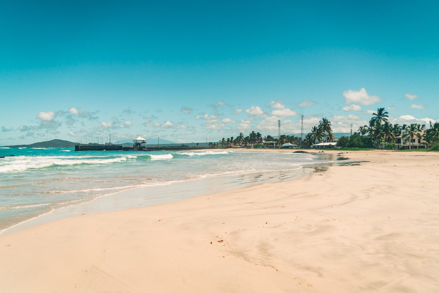 Long stretch of beach on Isabela Island