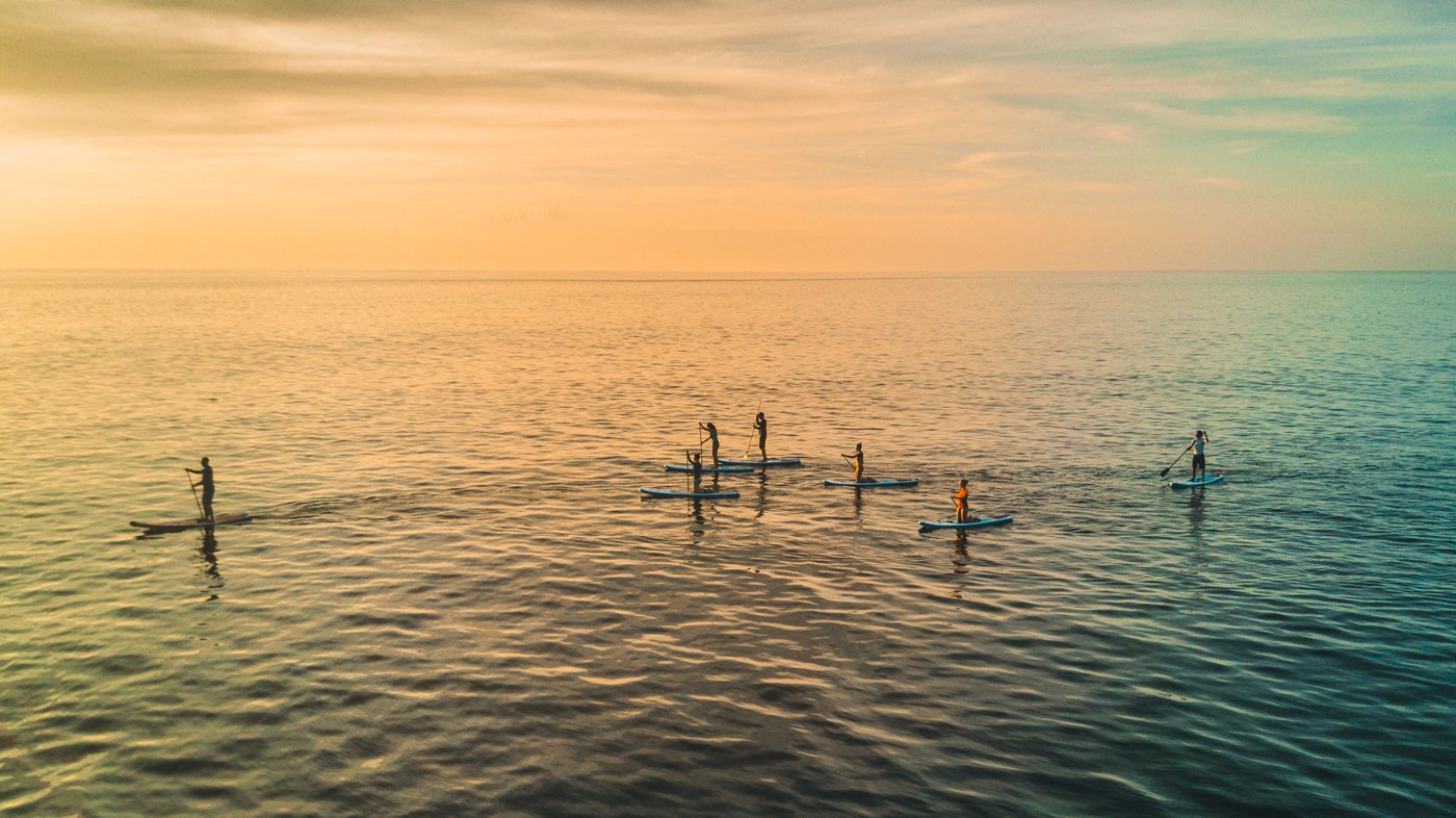 Sunset SUP on Floreana Island, Galapagos