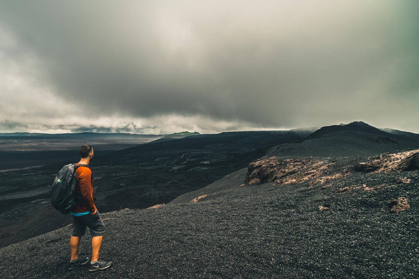 The black caldera of the Cerro Negro Volcano on Isabela Island, galapagos packing list