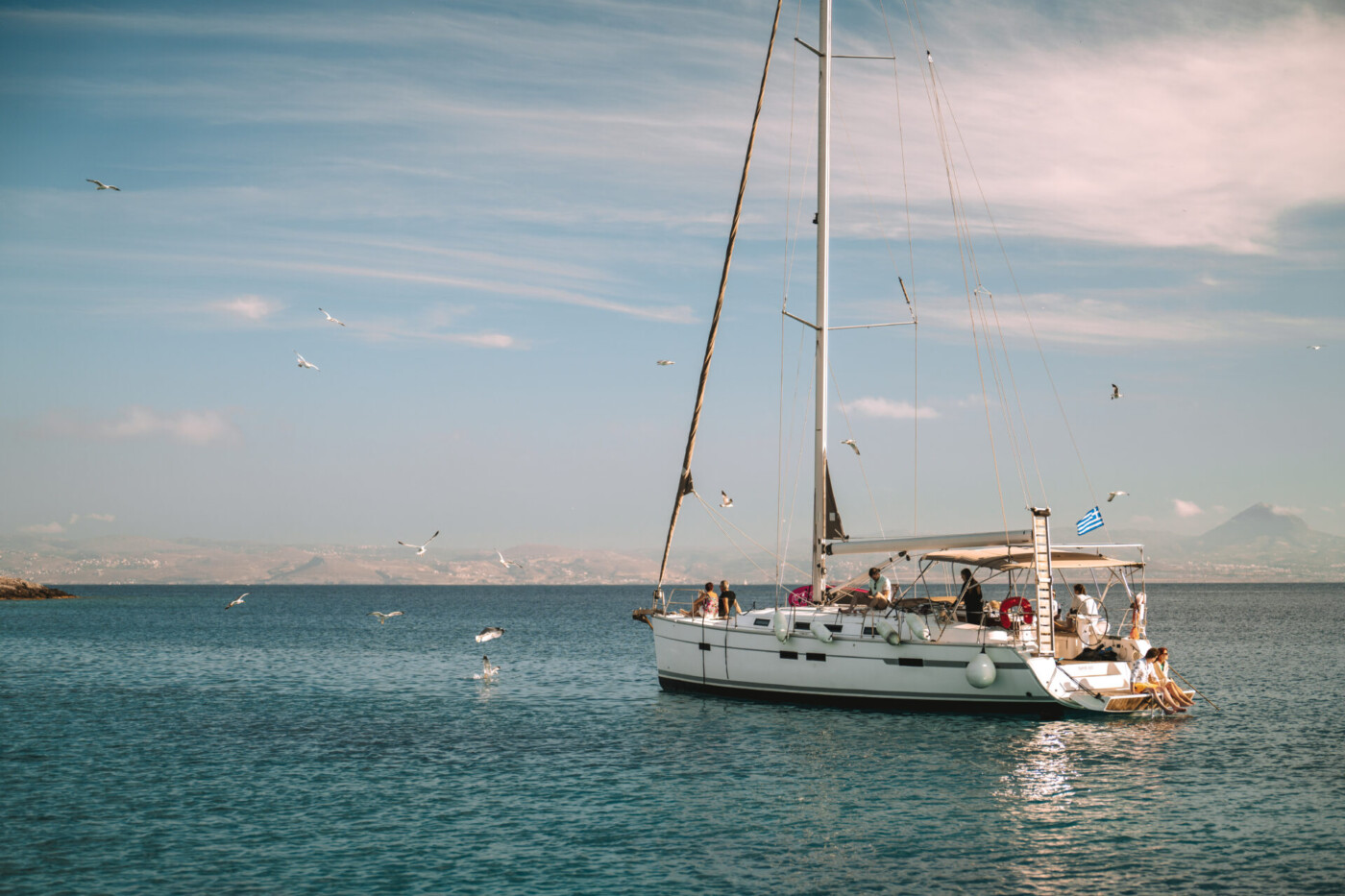 Boat sailing in Greece 