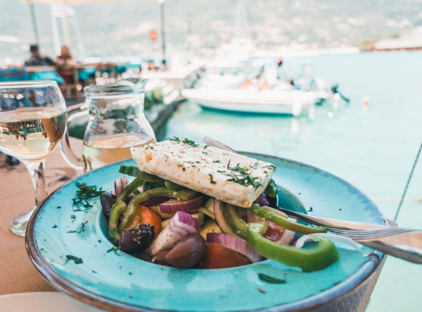 Greece Lefkada Vasiliki greek salad food 05535