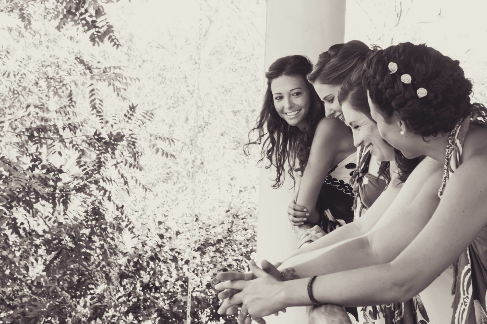 Oksana and the girls at the wedding. Costa Rica