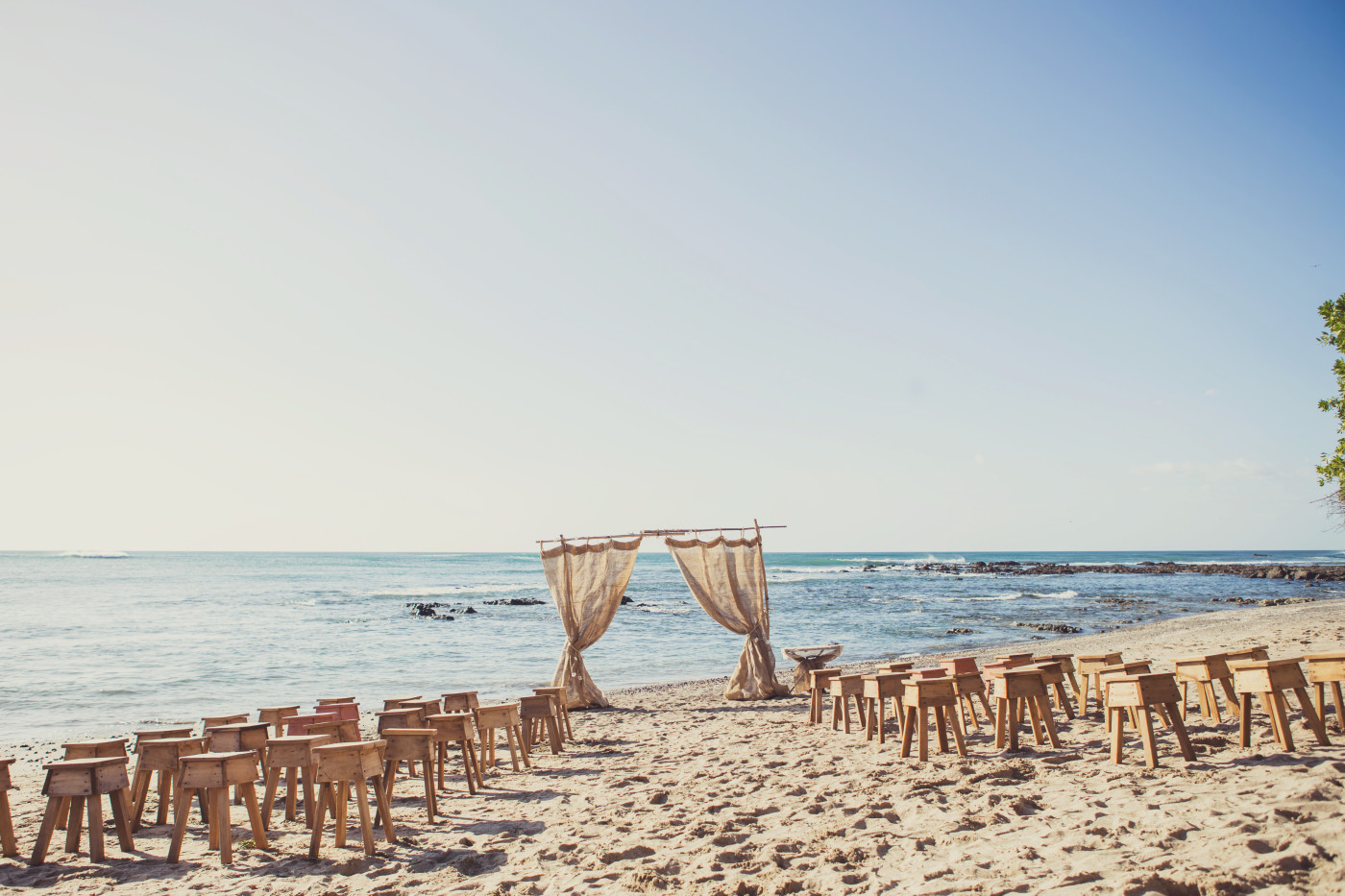 The beach ceremony set up at our Costa Rica wedding