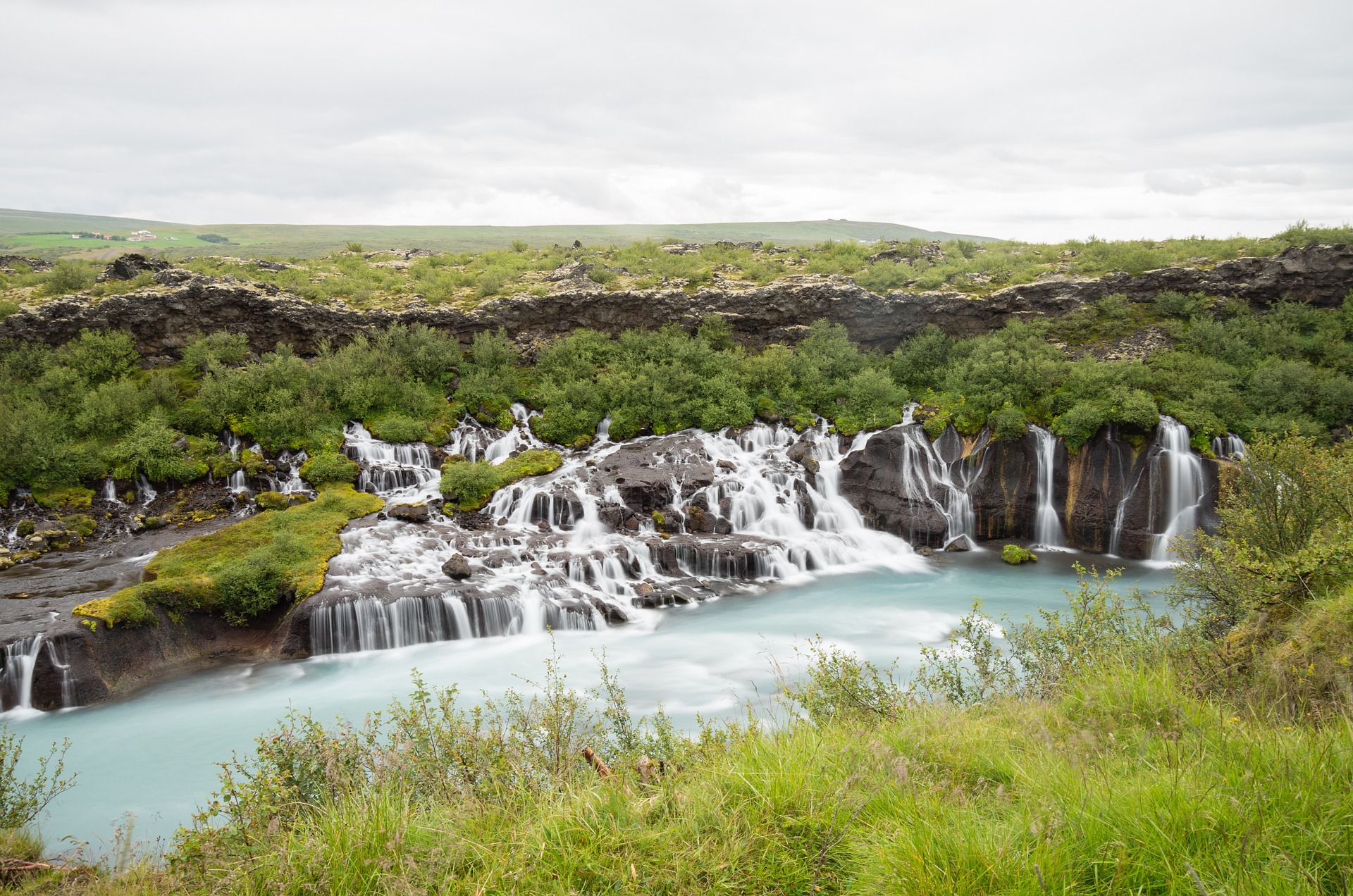 Hraunfossar Waterfall. Photo via Pixabay