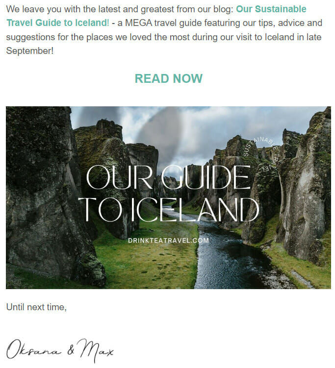 Iceland Newsletter Post Trip