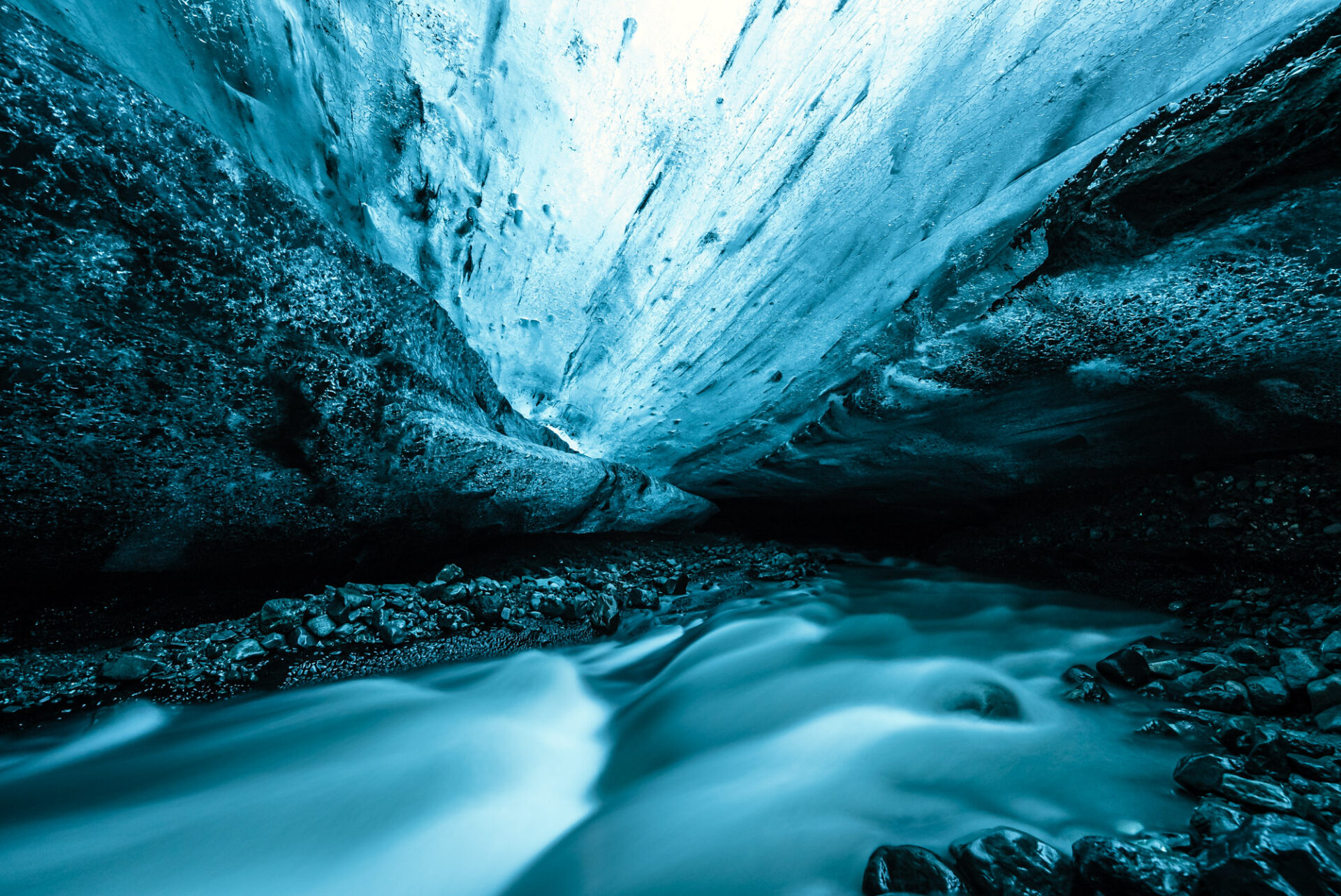 Glacier ice cave in South Iceland