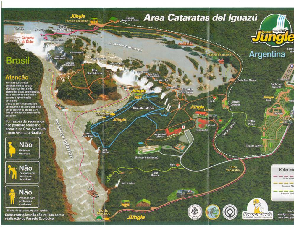 Map of Iguazu Falls Argentina