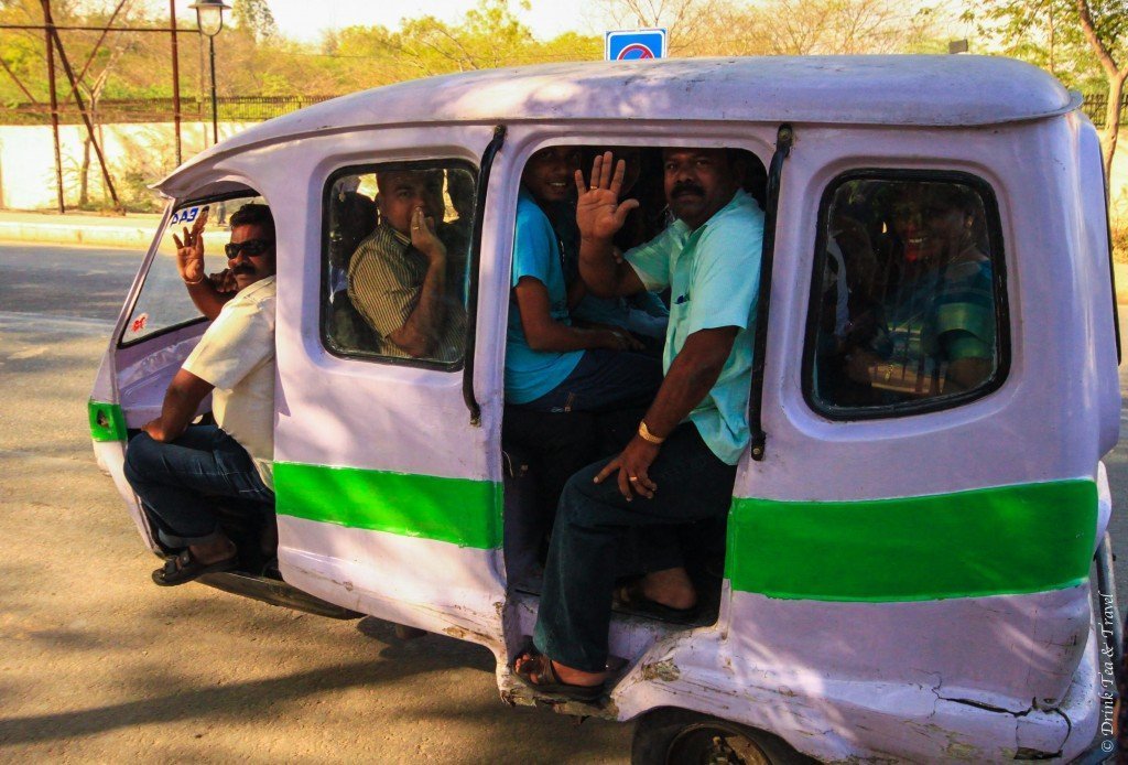Van packed with too many people in India