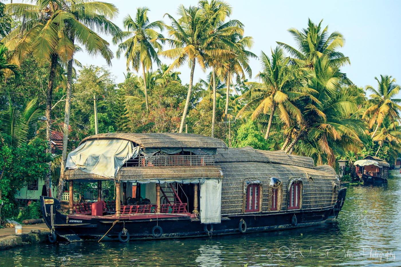 Kettuvallams (house boat) in Kerala Backwaters, India