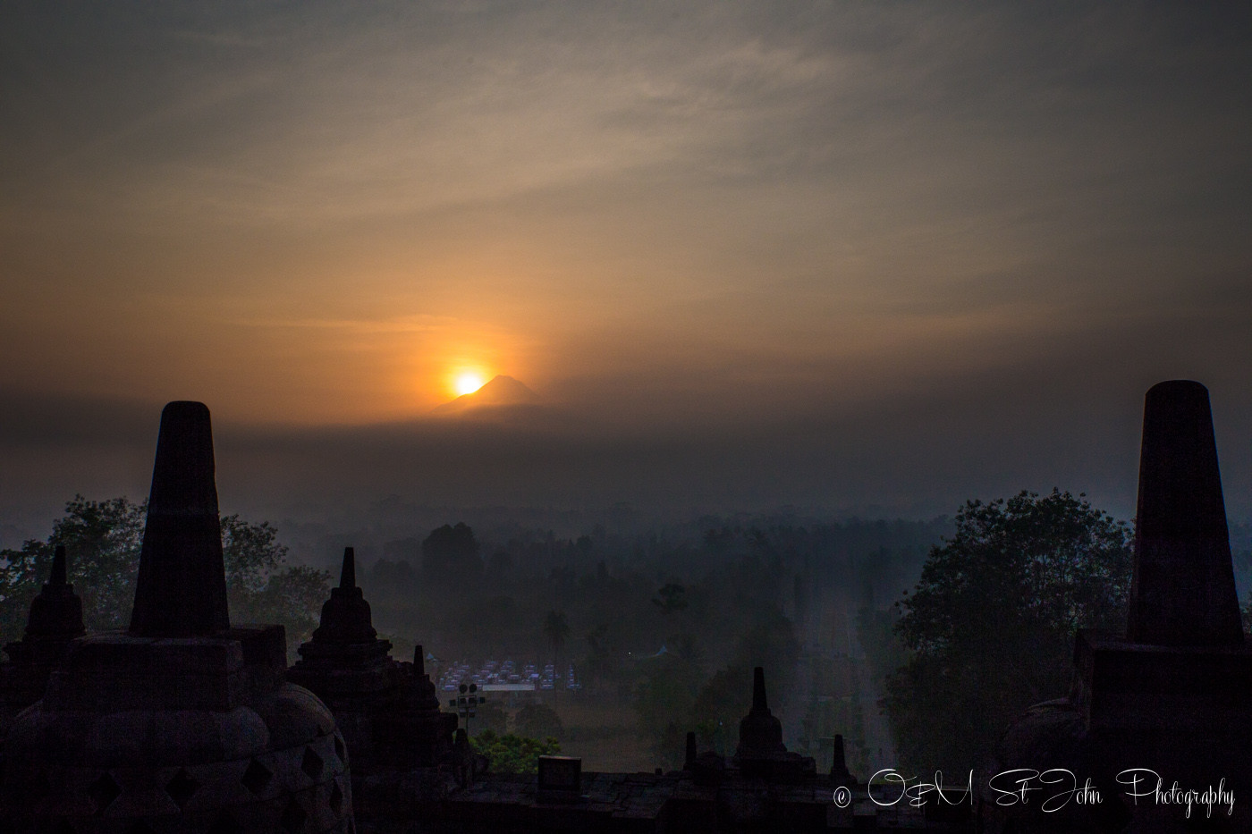 First light at Borobudur, Central Java, Indonesia