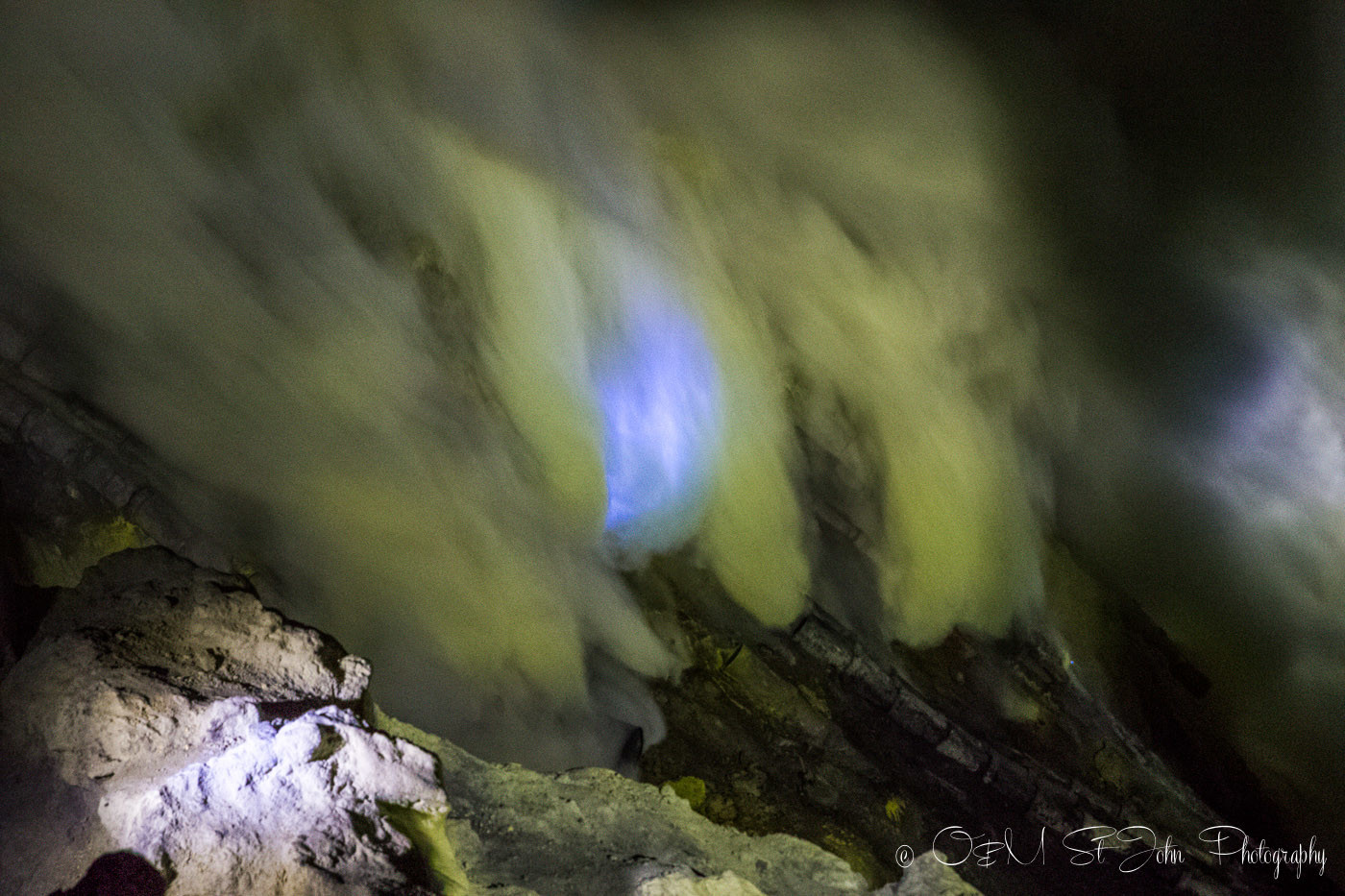 Our best attempt to capture the Blue Flame. Ijen Crater. East Java. Indonesia