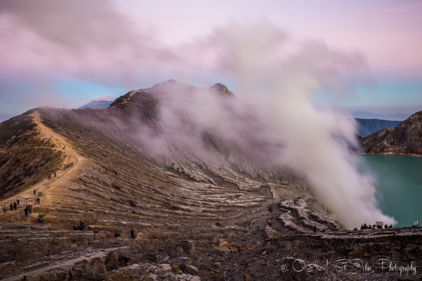 Sunrise over Ijen Plateau, East Java. Indonesia