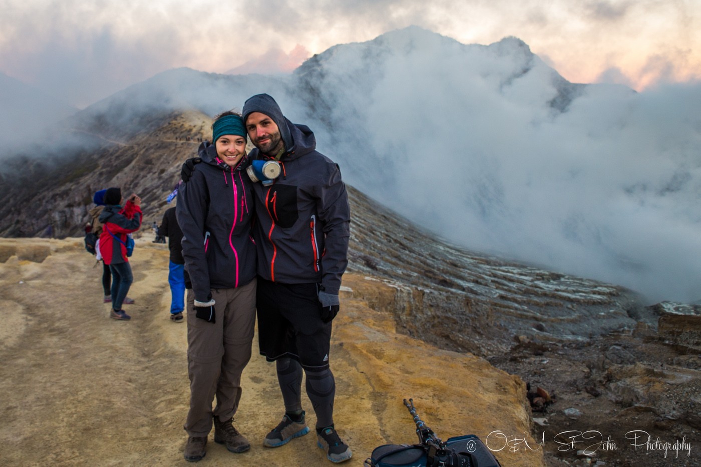 Max and Oksana at the top of Ijen Crater. Java. Indonesia